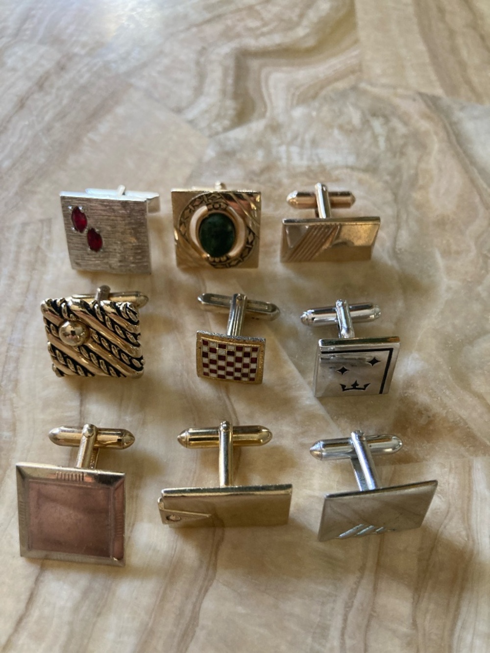 Vintage Anson & Swank Single Cufflinks – Lot of 9 – Mid-Century Assorted Designs